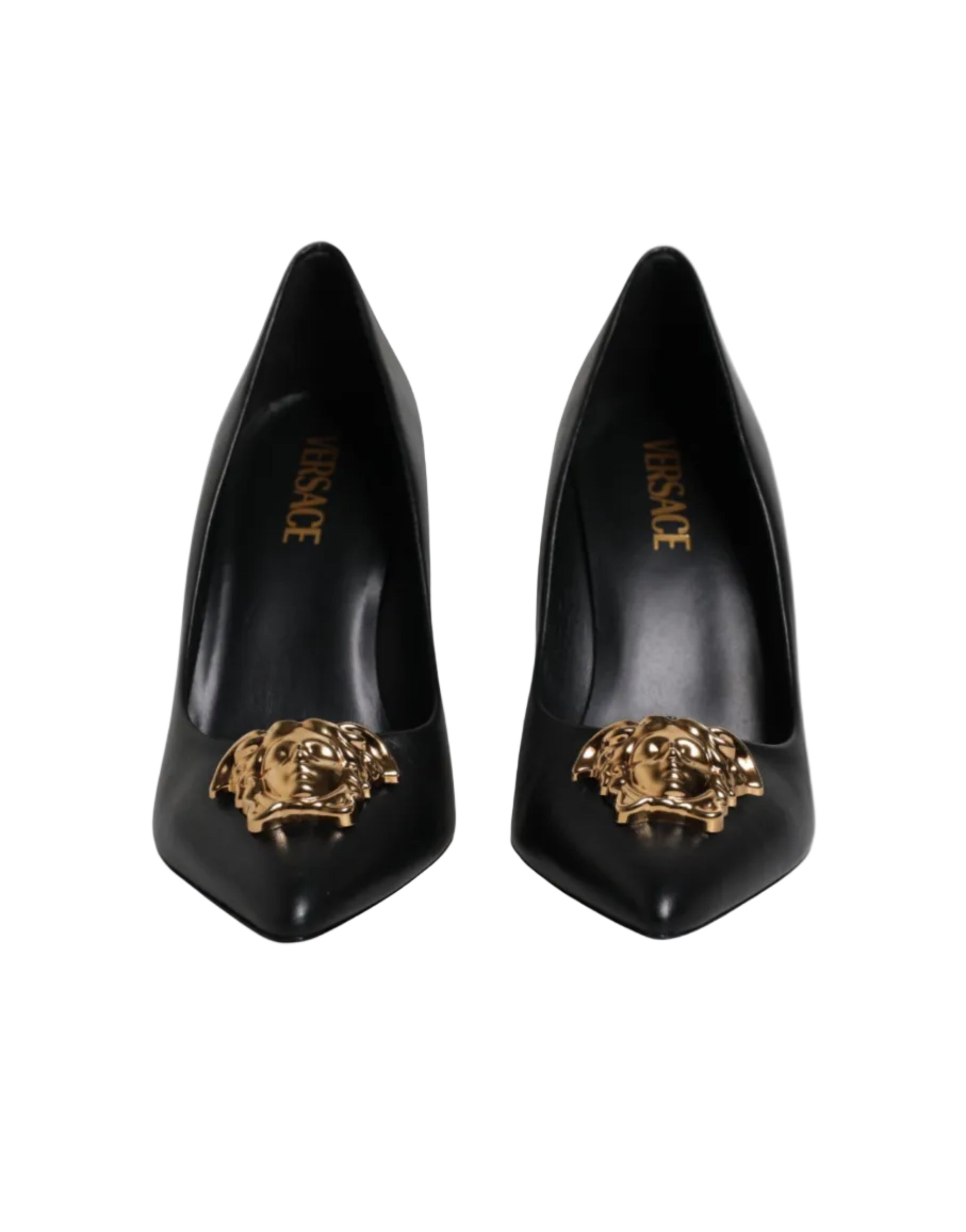 Versace – Medusa Leather High Heel Pumps Black