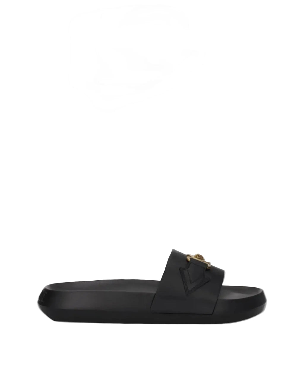 Versace – Medusa Leather Slide Sandals Black