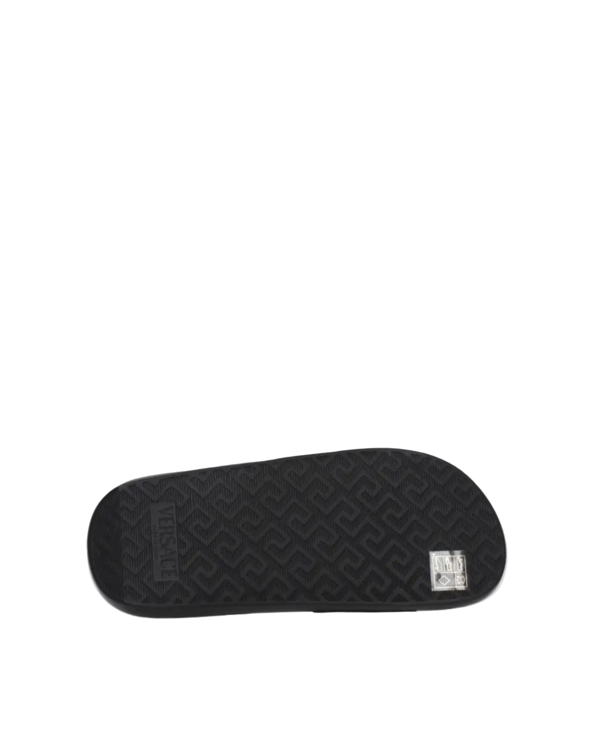 Versace – Medusa Leather Slide Sandals Black
