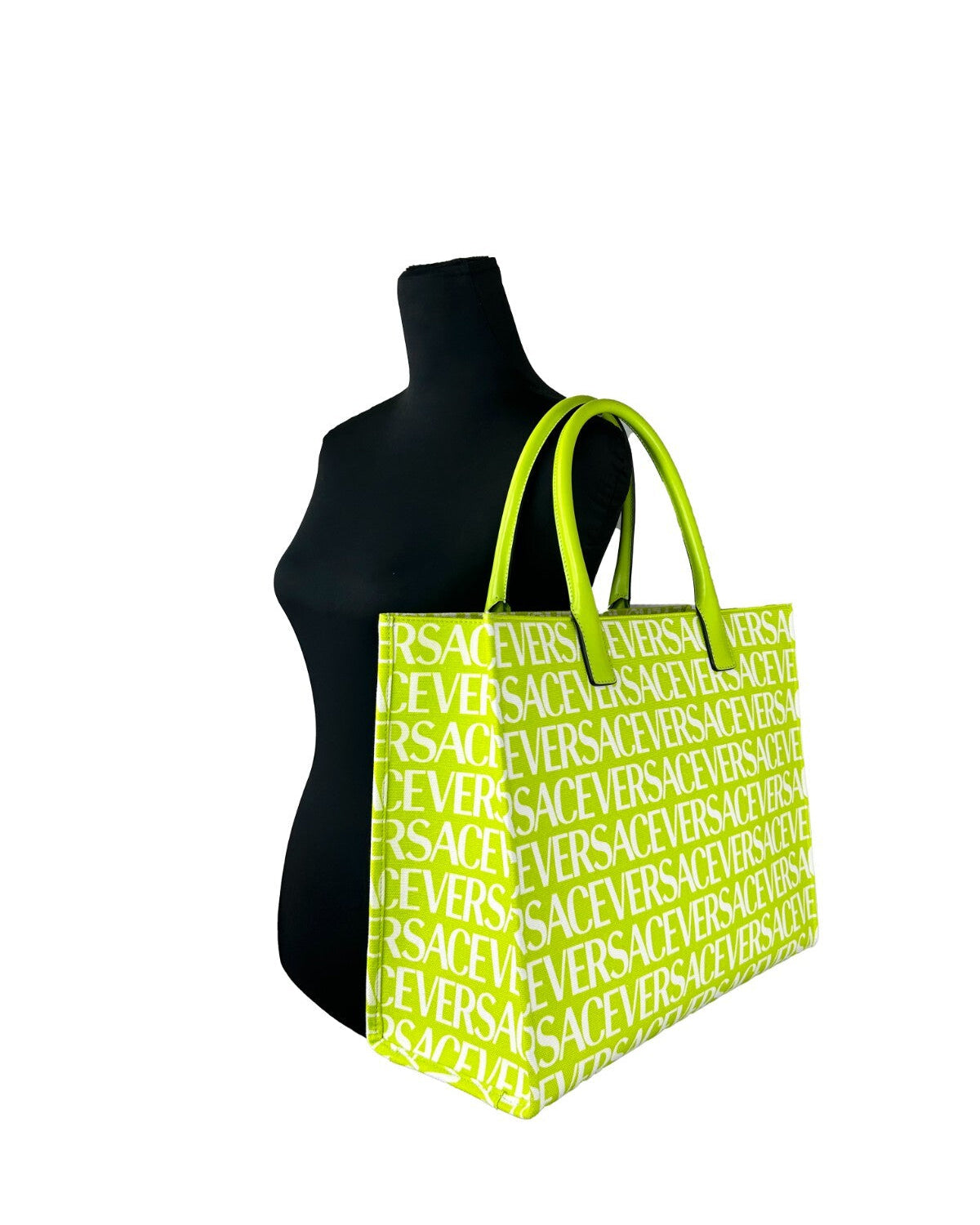 Versace – Medusa Logo Canvas Tote Bag Green