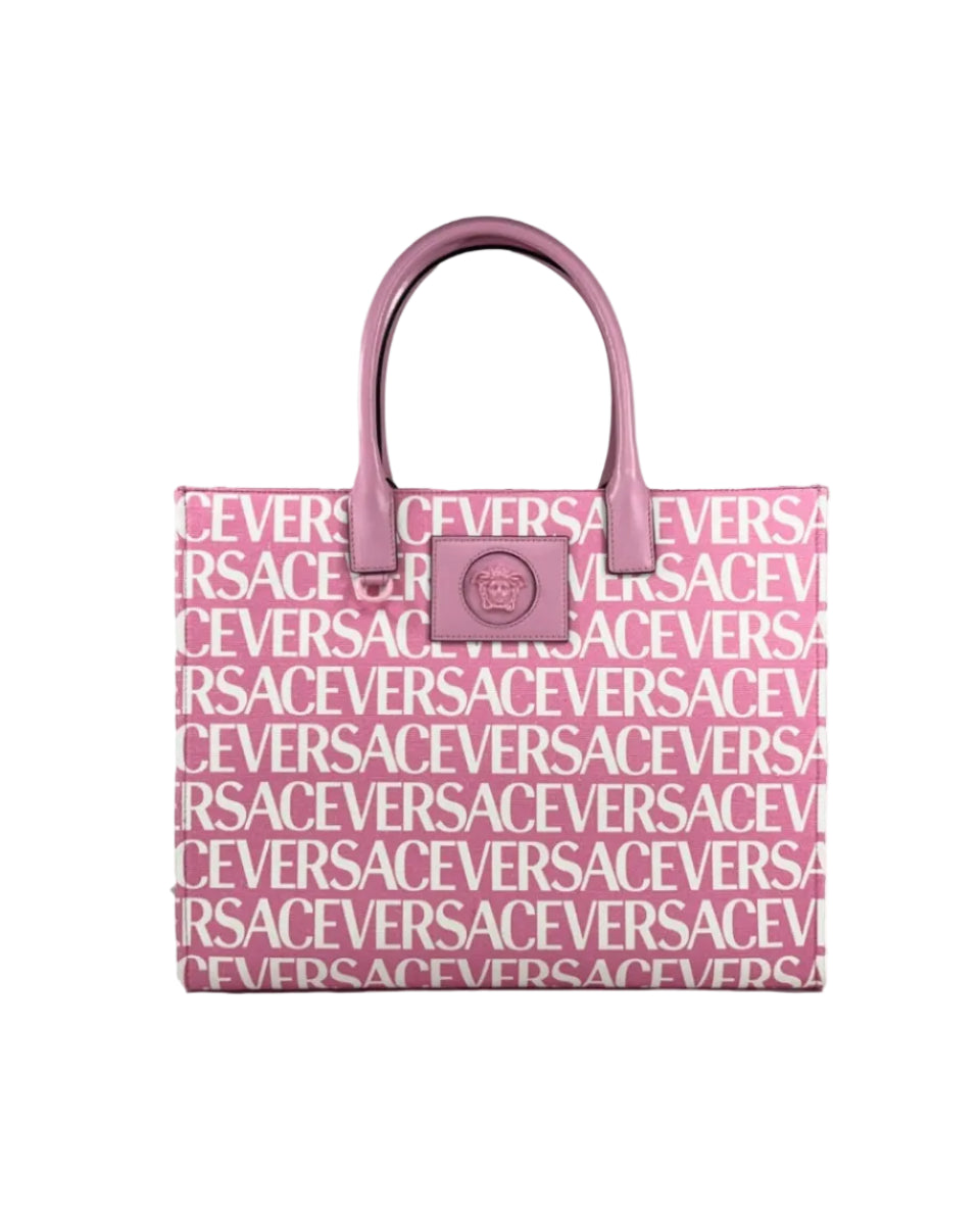 Versace – Medusa Logo Canvas Tote Bag Pink