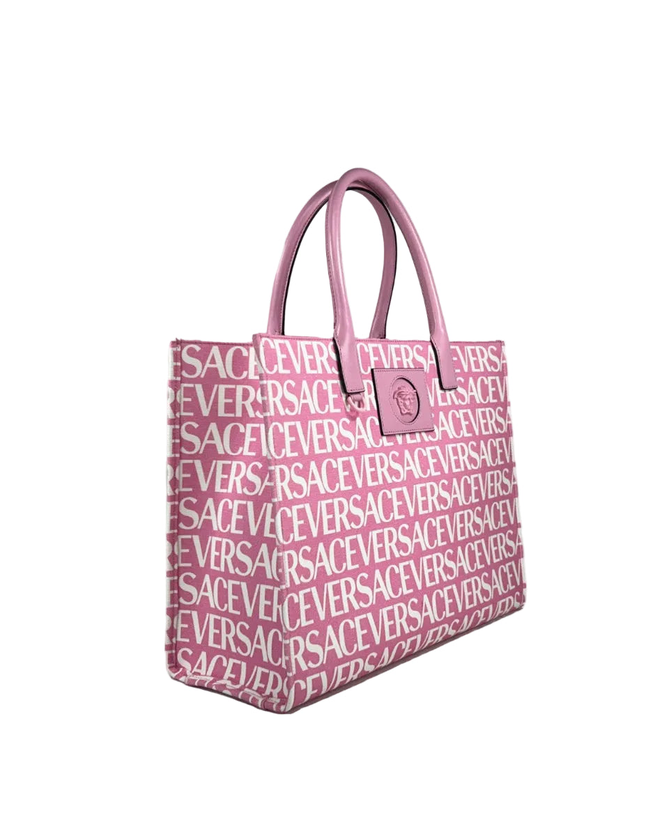 Versace – Medusa Logo Canvas Tote Bag Pink