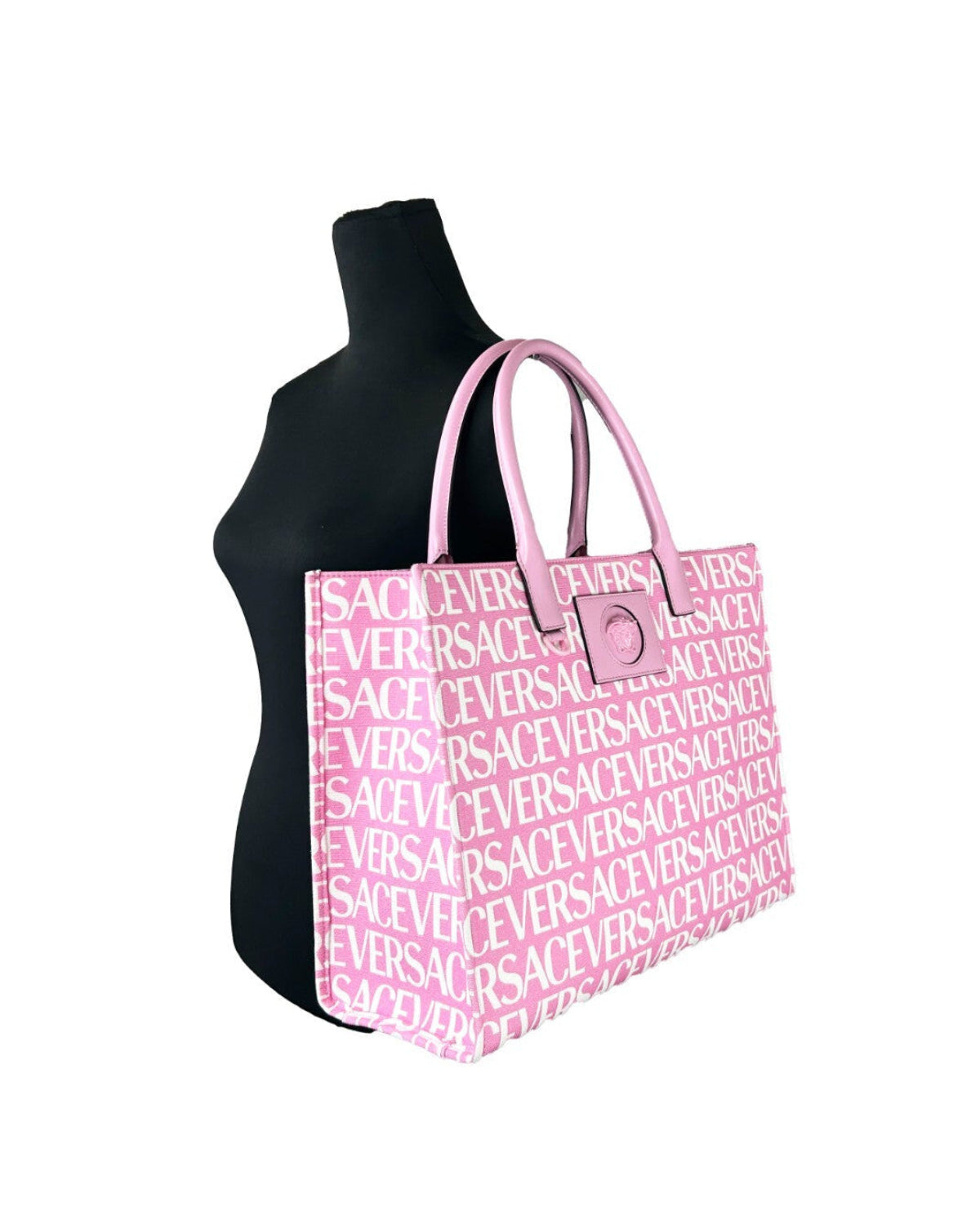 Versace – Medusa Logo Canvas Tote Bag Pink