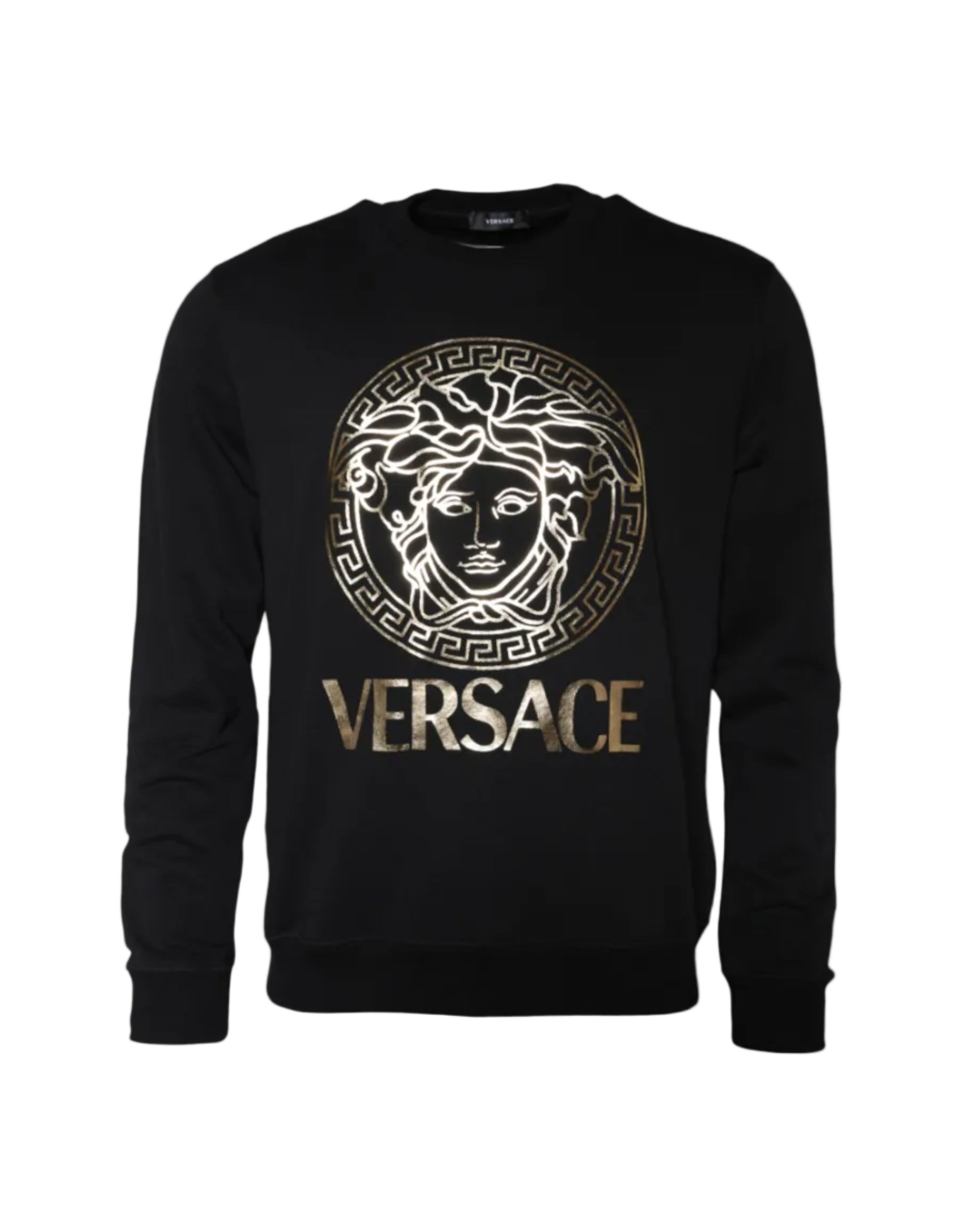 Versace – Medusa Logo Cotton Sweatshirt Black & Gold