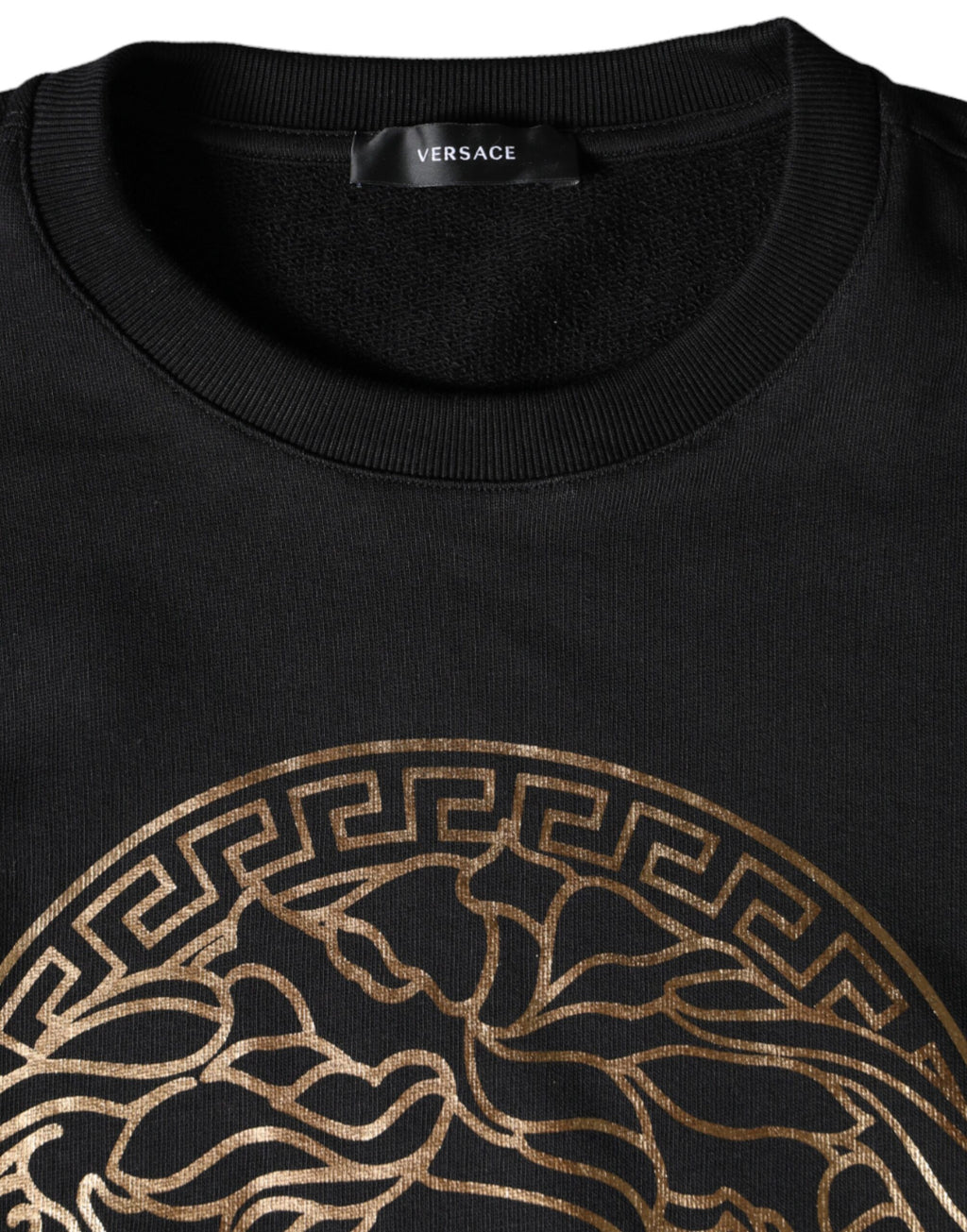Versace – Medusa Logo Cotton Sweatshirt Black & Gold