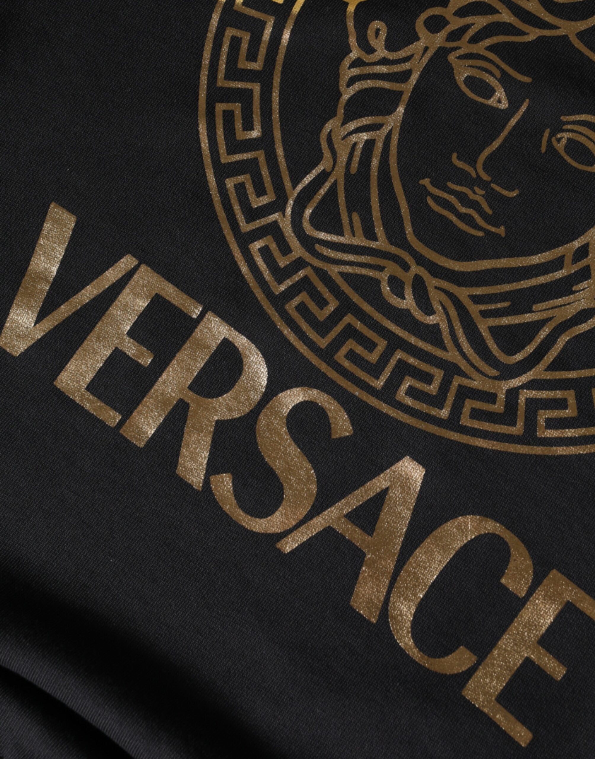 Versace – Medusa Logo Cotton Sweatshirt Black & Gold