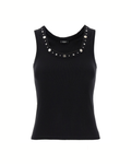 Versace – Medusa Studded Ribbed Tank Top Black