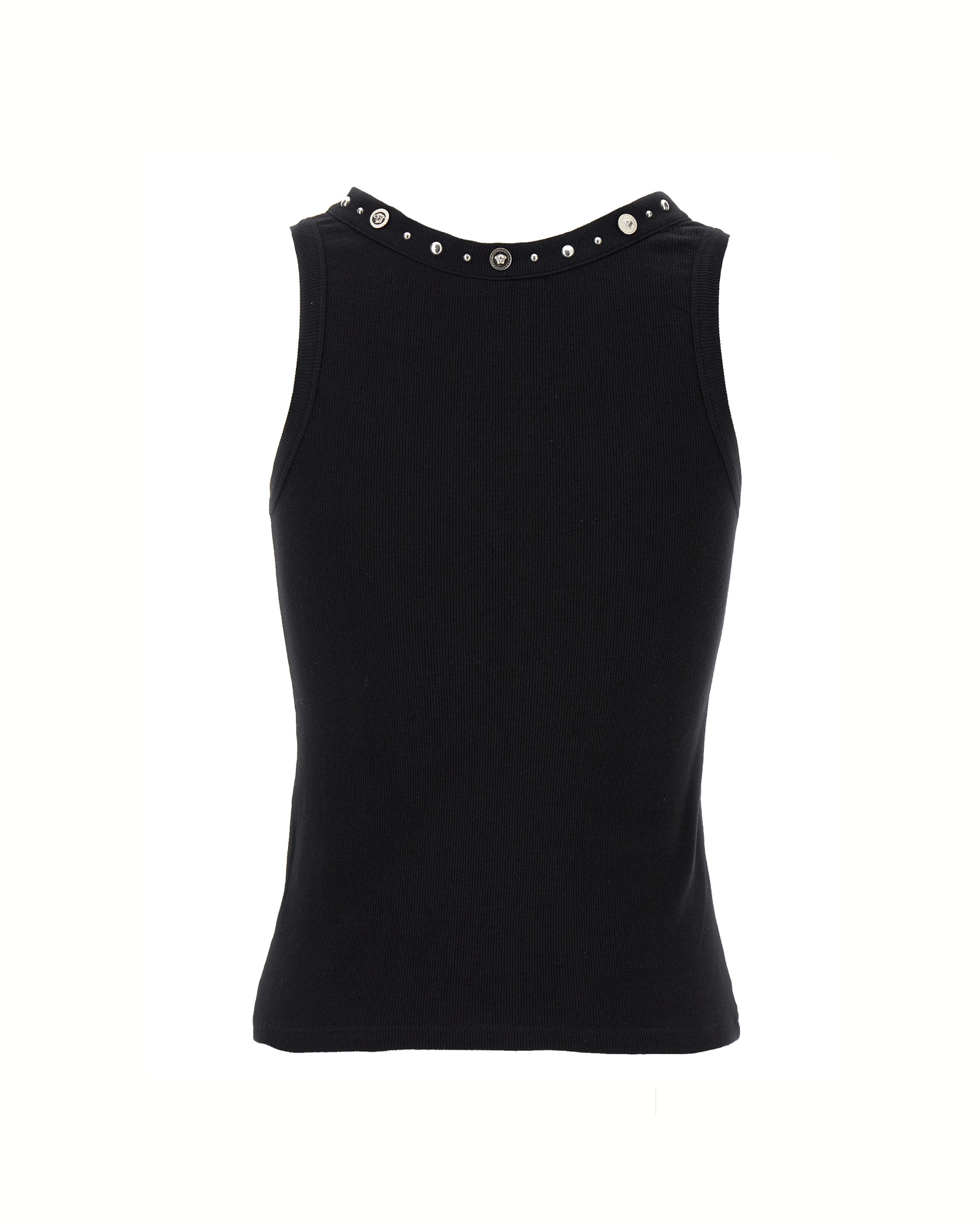Versace – Medusa Studded Ribbed Tank Top Black