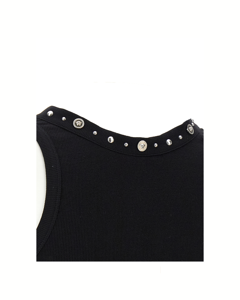 Versace – Medusa Studded Ribbed Tank Top Black