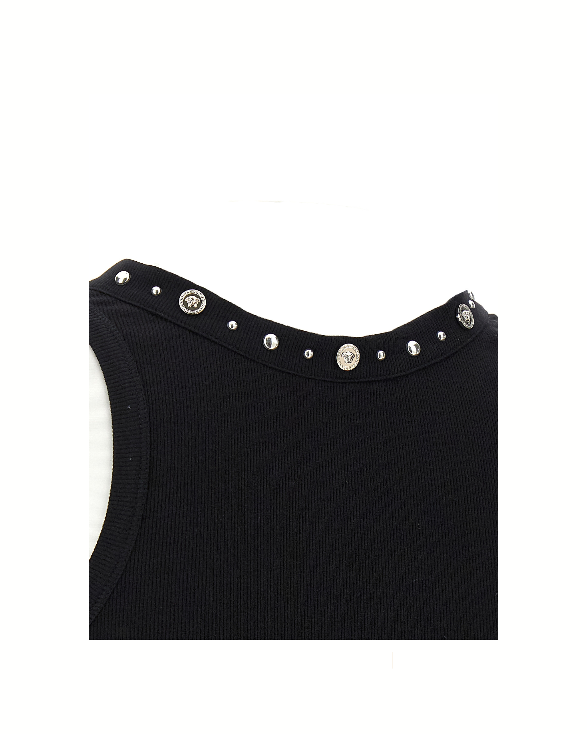 Versace – Medusa Studded Ribbed Tank Top Black