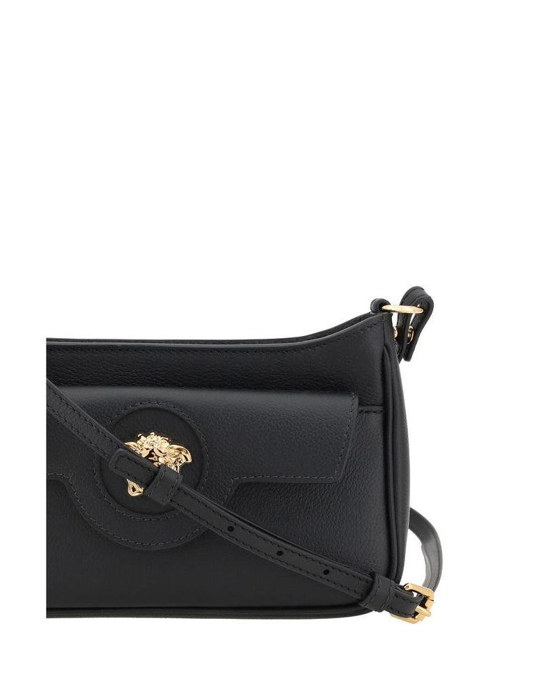 Versace – Mini Medusa Leather Shoulder Bag Black