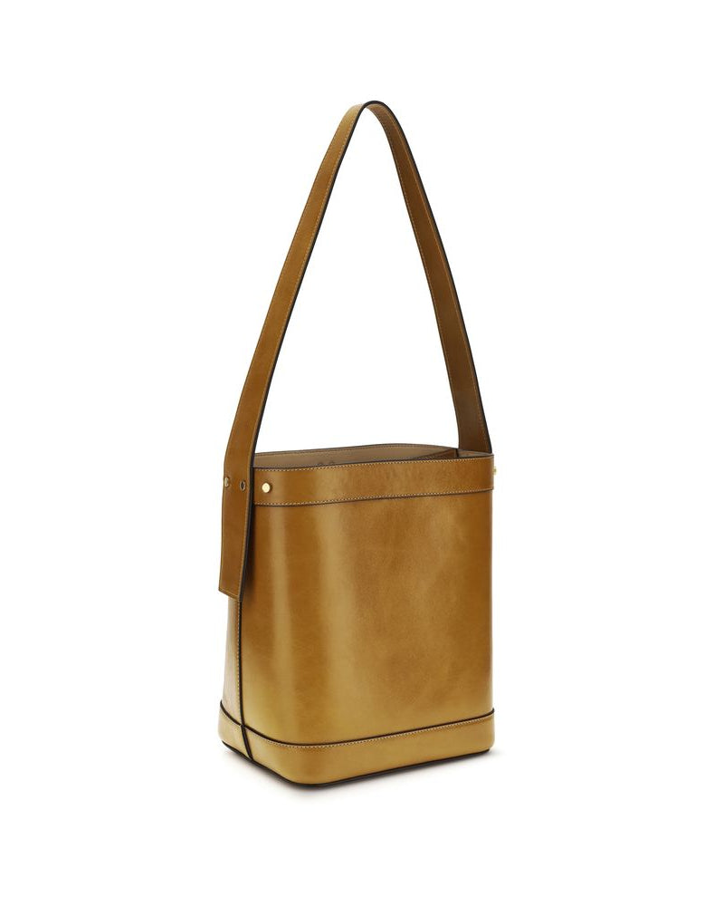 Versace – Pivot Small Leather Bucket Bag Brown