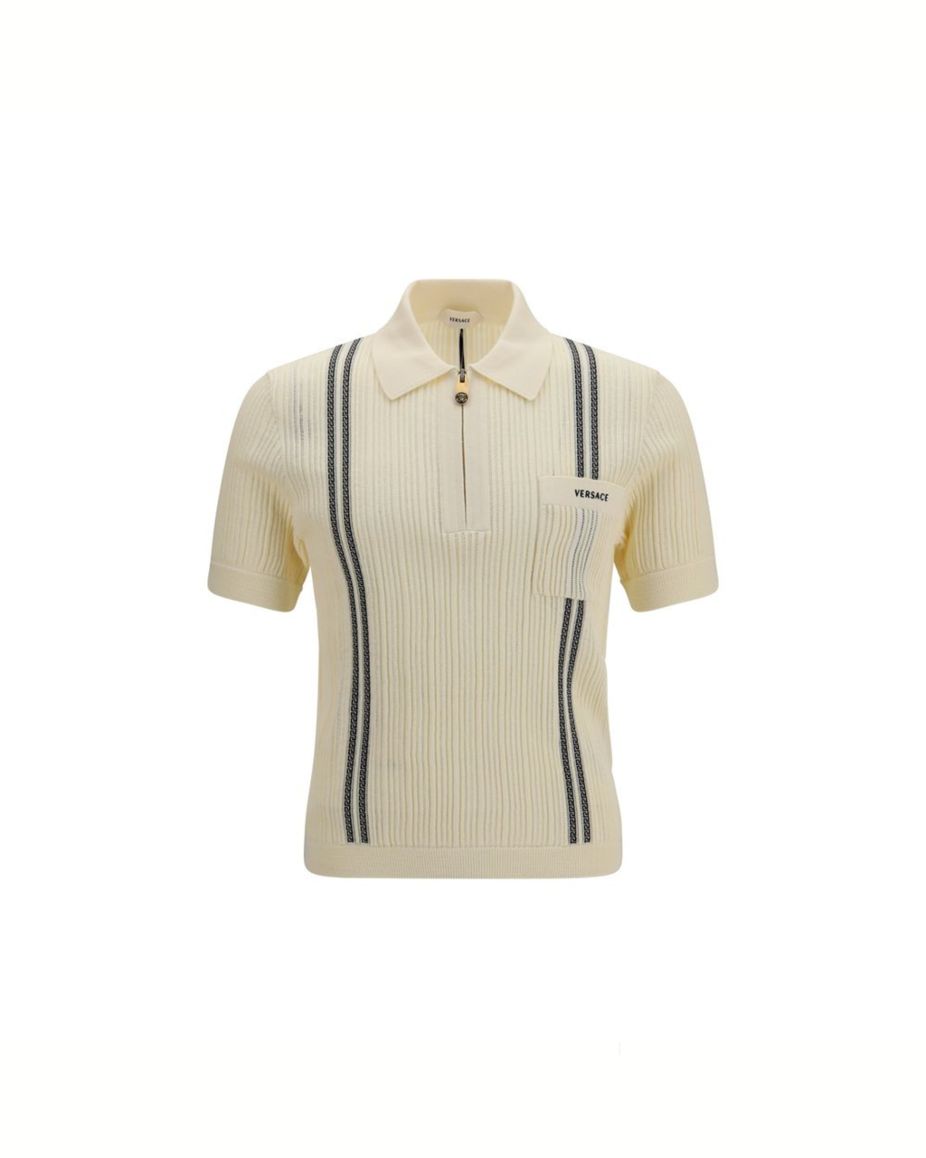 Versace – Polo in Maglia di Cotone Jacquard Greca