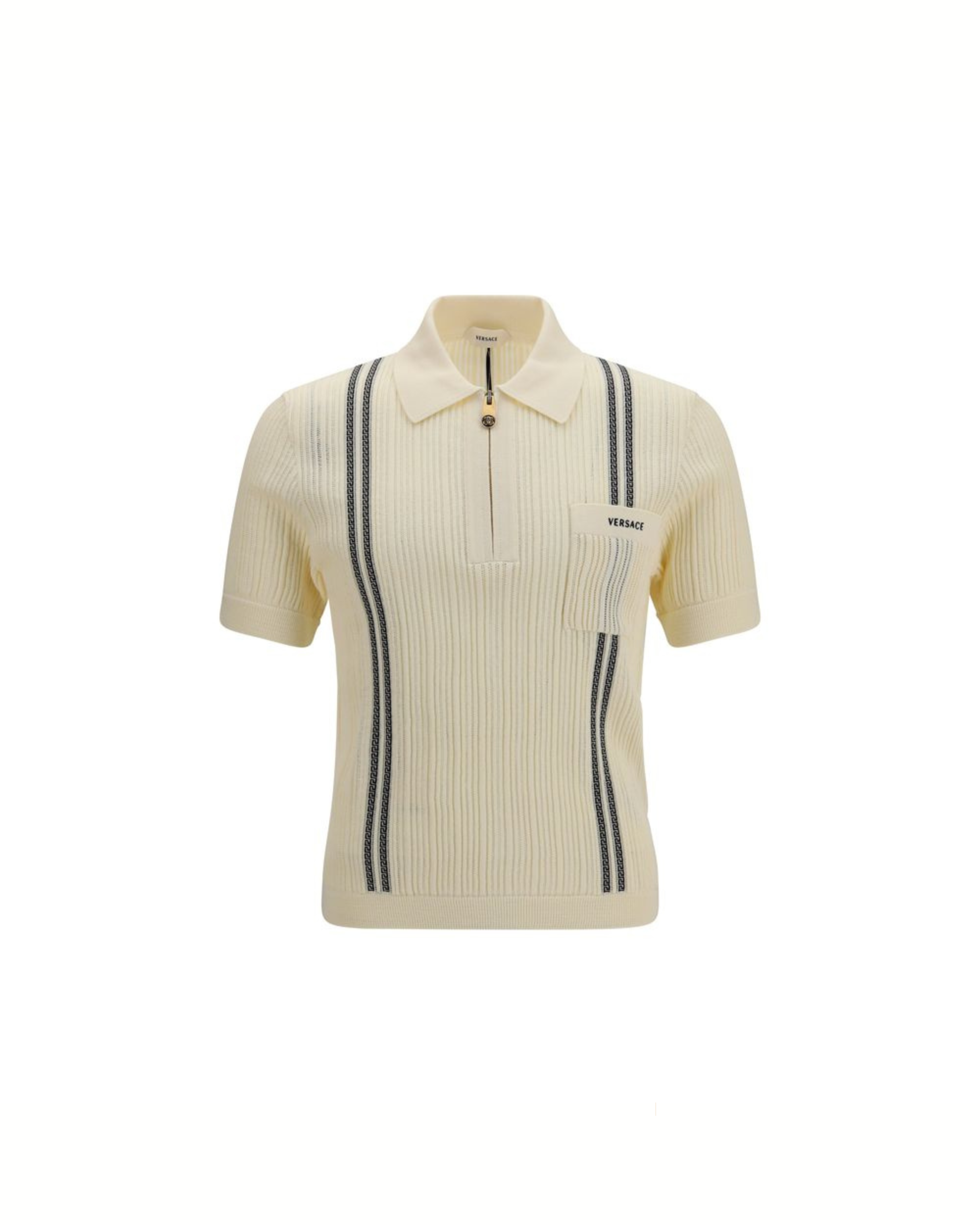 Versace – Polo in Maglia di Cotone Jacquard Greca