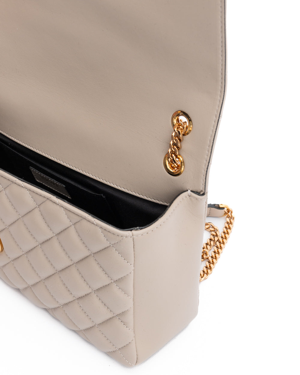 Versace – Quilted Lambskin Chain Shoulder Bag Taupe Medusa
