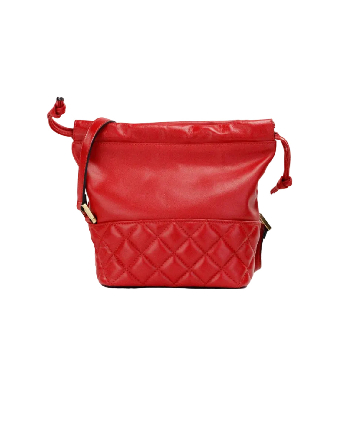Versace – Quilted Leather Drawstring Shoulder Bag Red