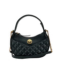 Versace – Quilted Leather Half Moon Chain Bag Black