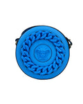 Versace – Round Pebbled Leather Medusa Camera Bag Blue