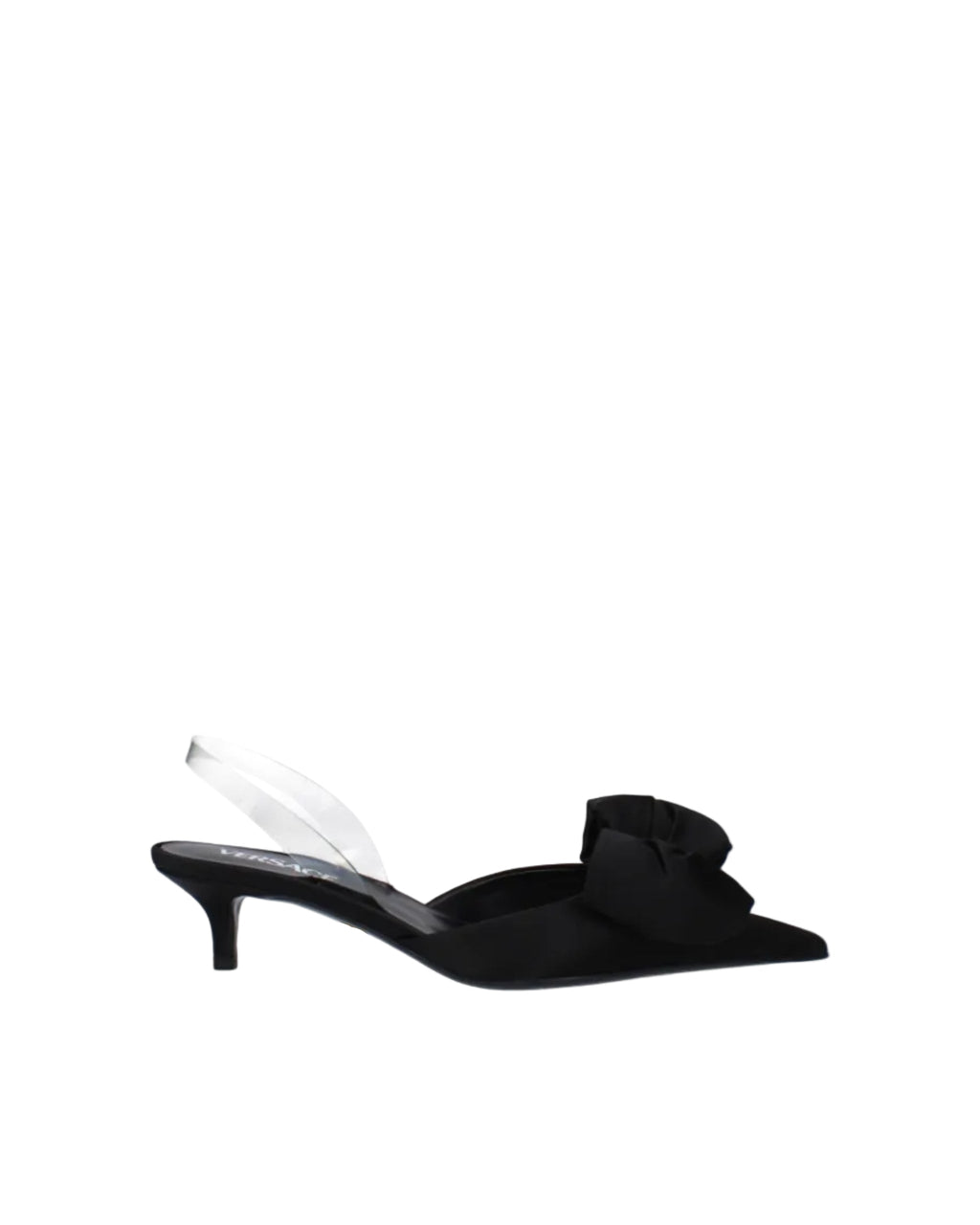 Versace – Satin Bow Mule Pumps Black