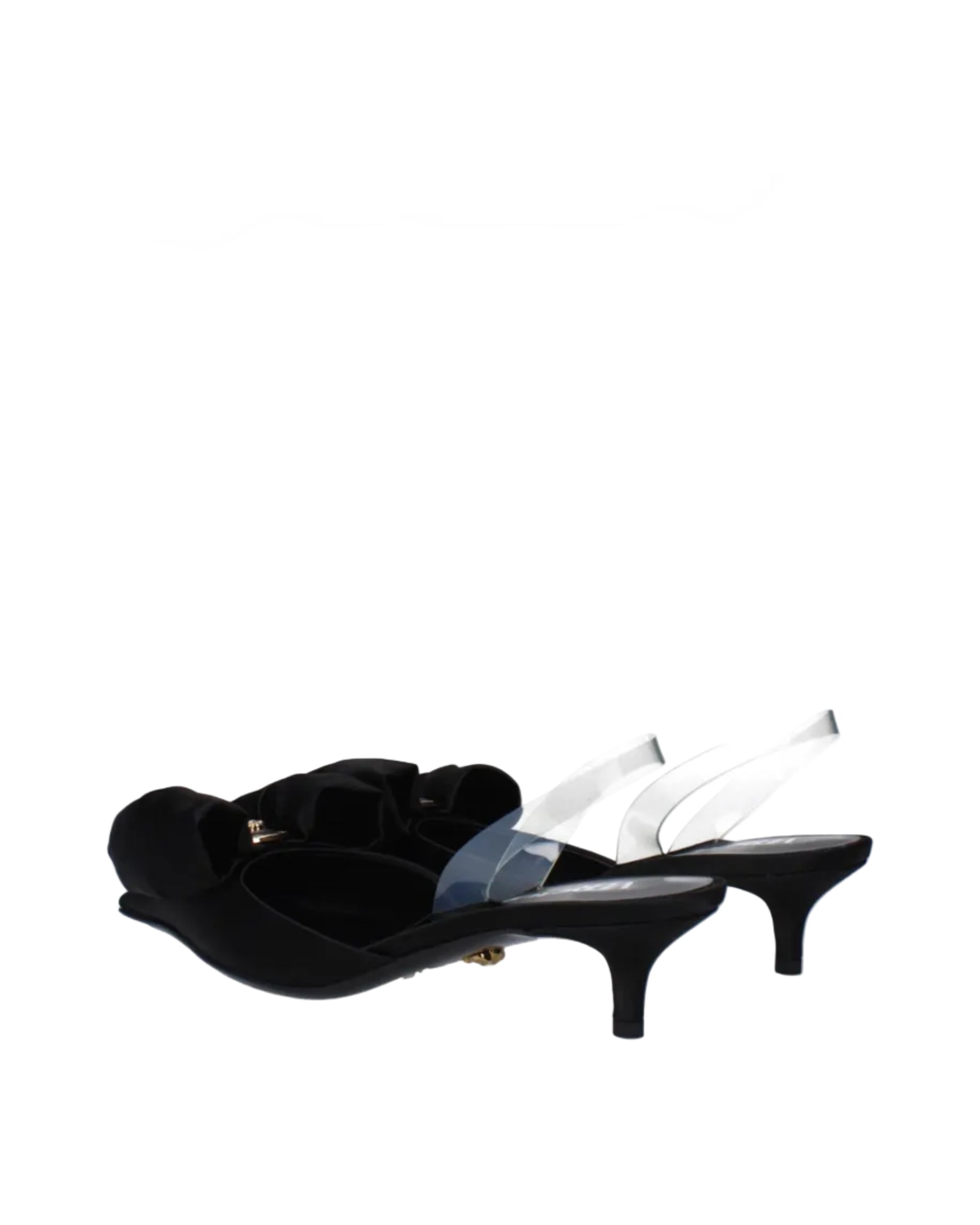 Versace – Satin Bow Mule Pumps Black