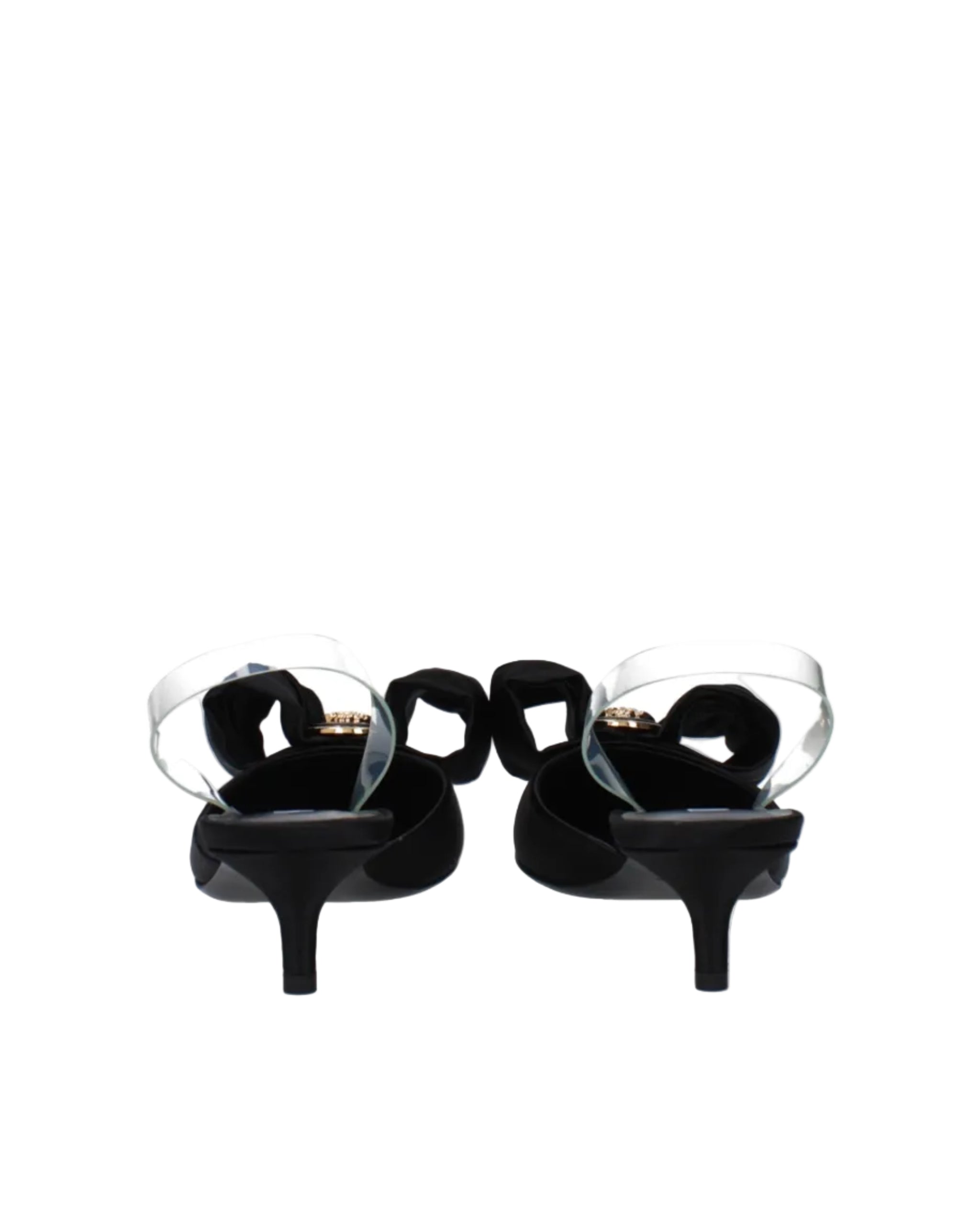 Versace – Satin Bow Mule Pumps Black