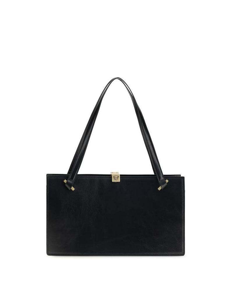Versace – Severine Leather Shoulder Bag Black