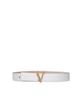 Versace – Virtus Leather Belt White & Gold