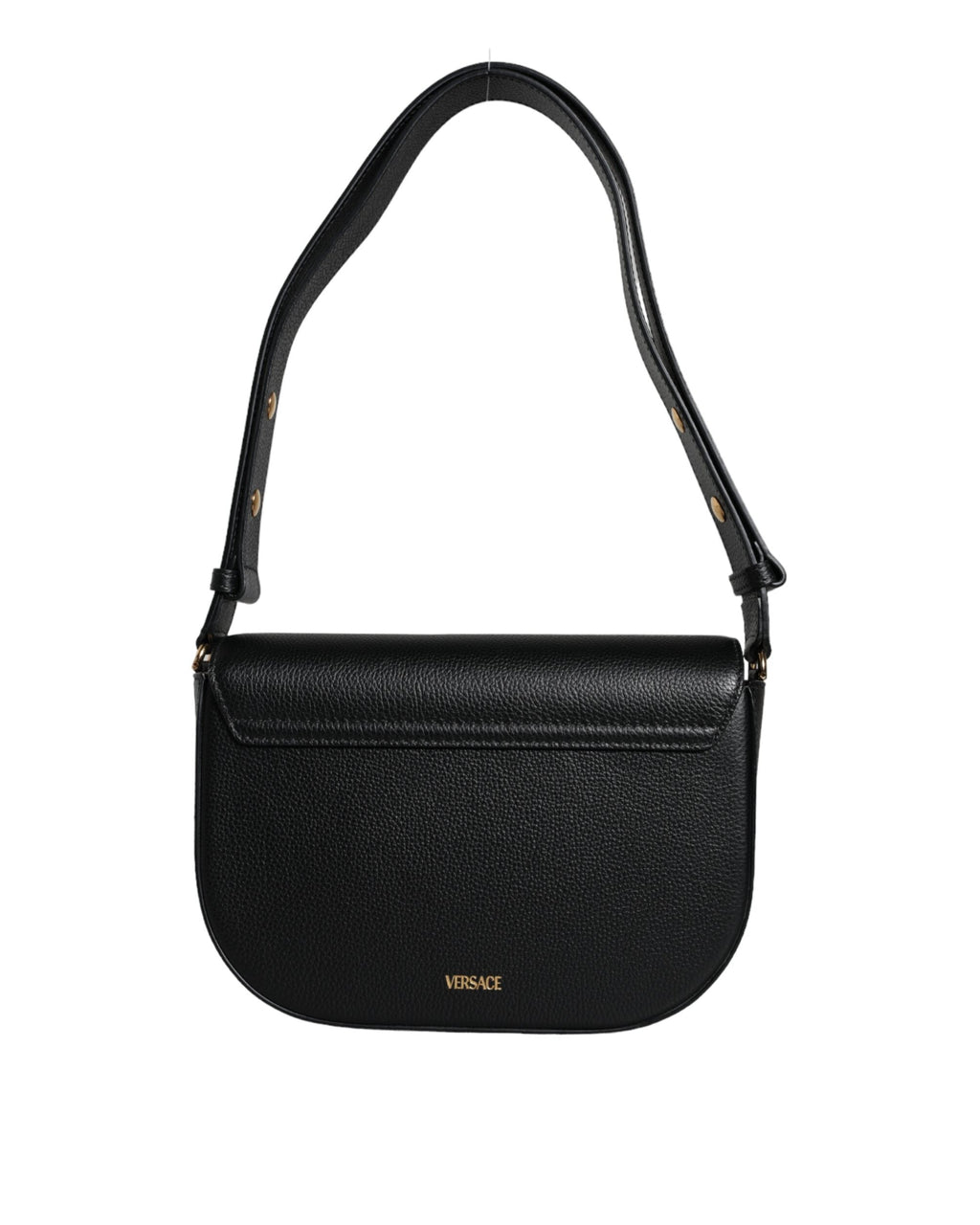 Versace – Virtus Leather Shoulder Bag Black