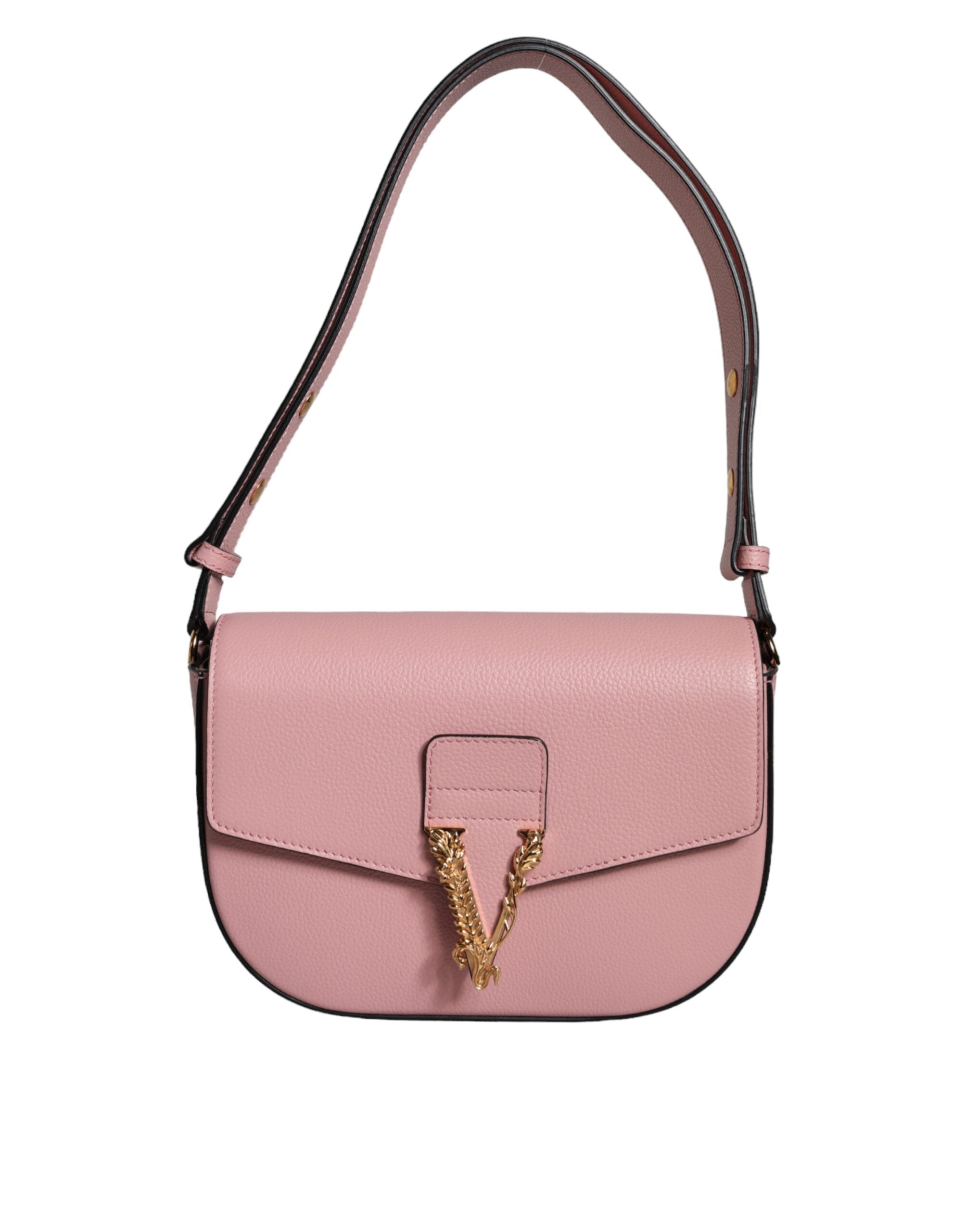 Versace – Virtus Leather Shoulder Bag Pink