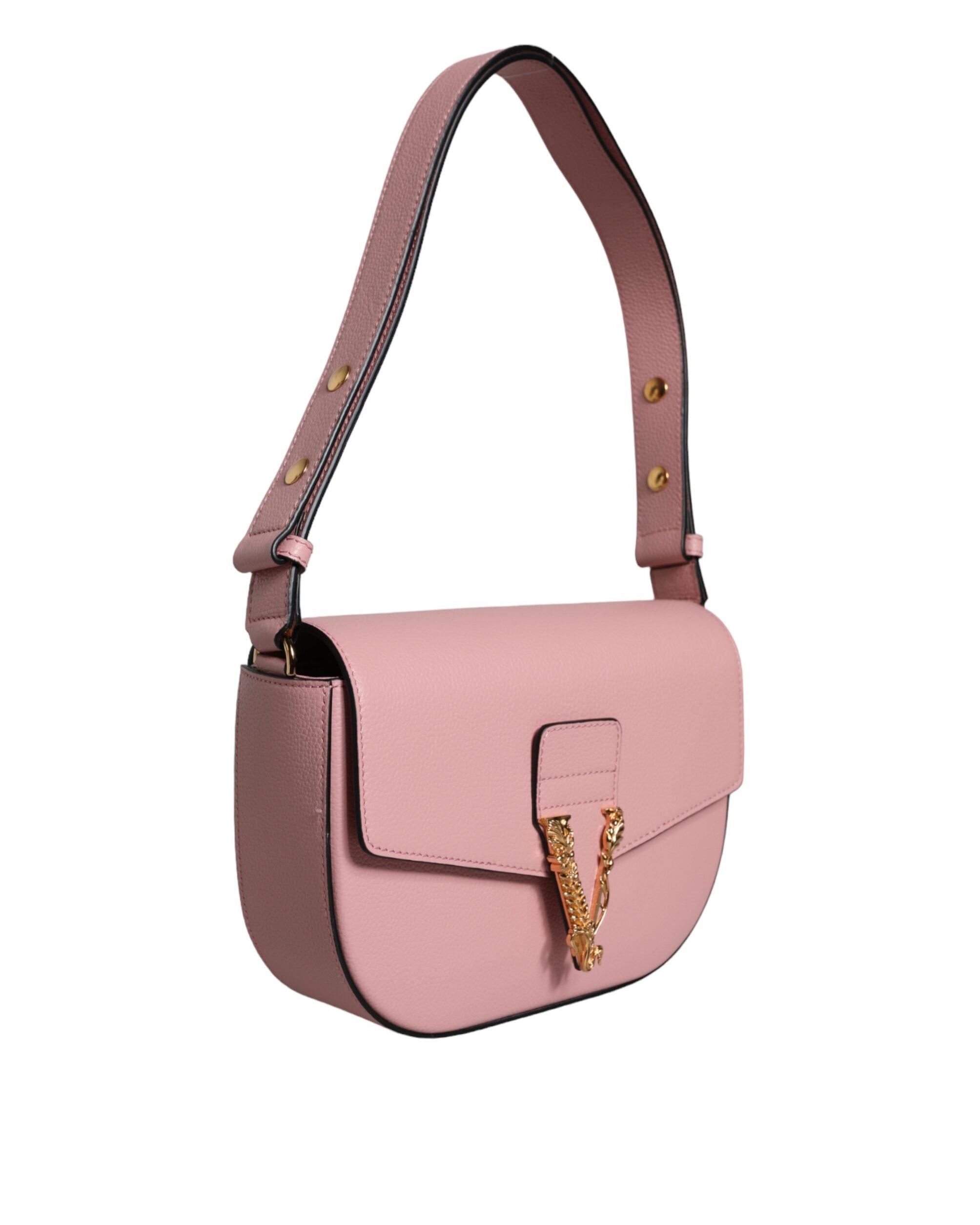 Versace – Virtus Leather Shoulder Bag Pink