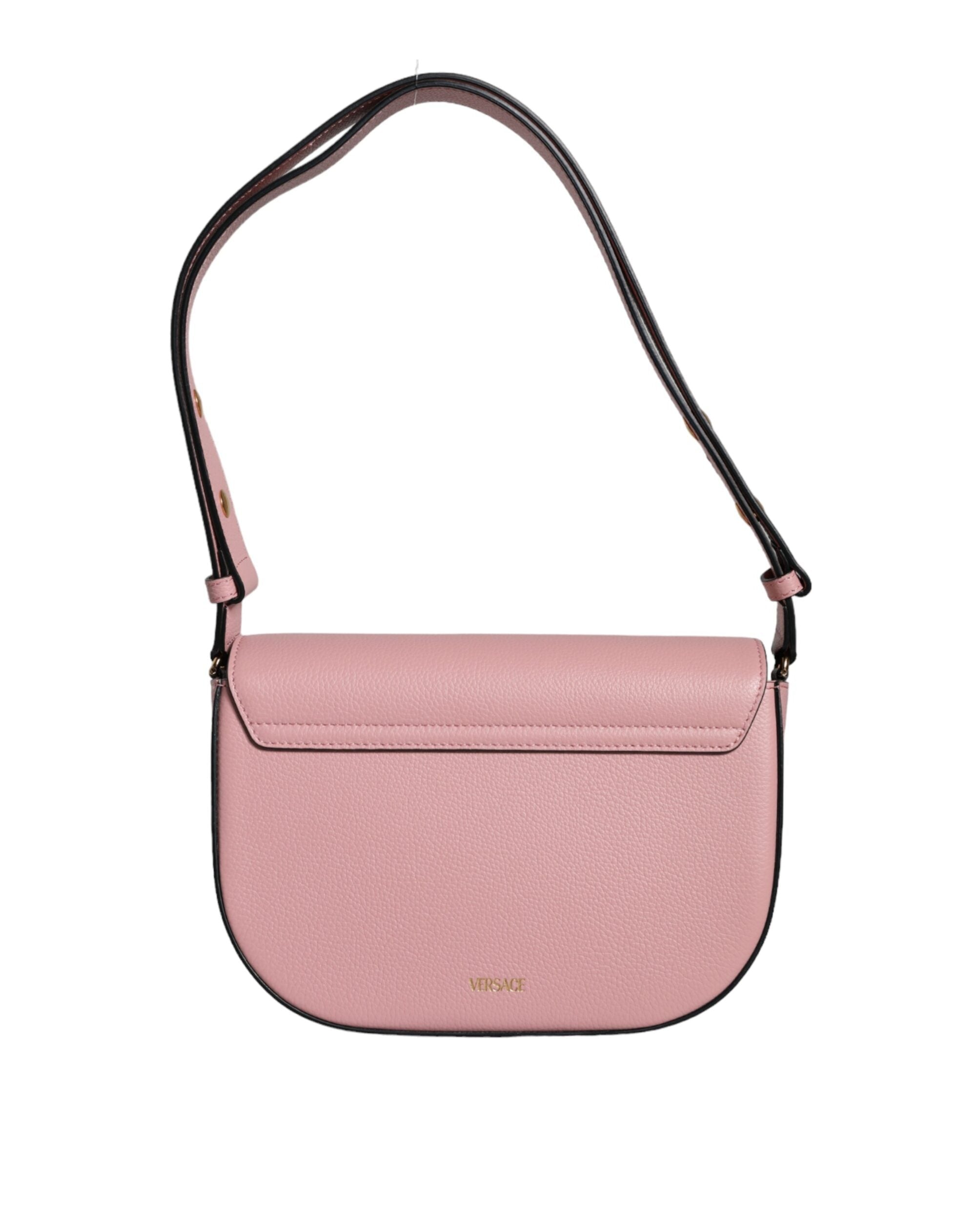 Versace – Virtus Leather Shoulder Bag Pink