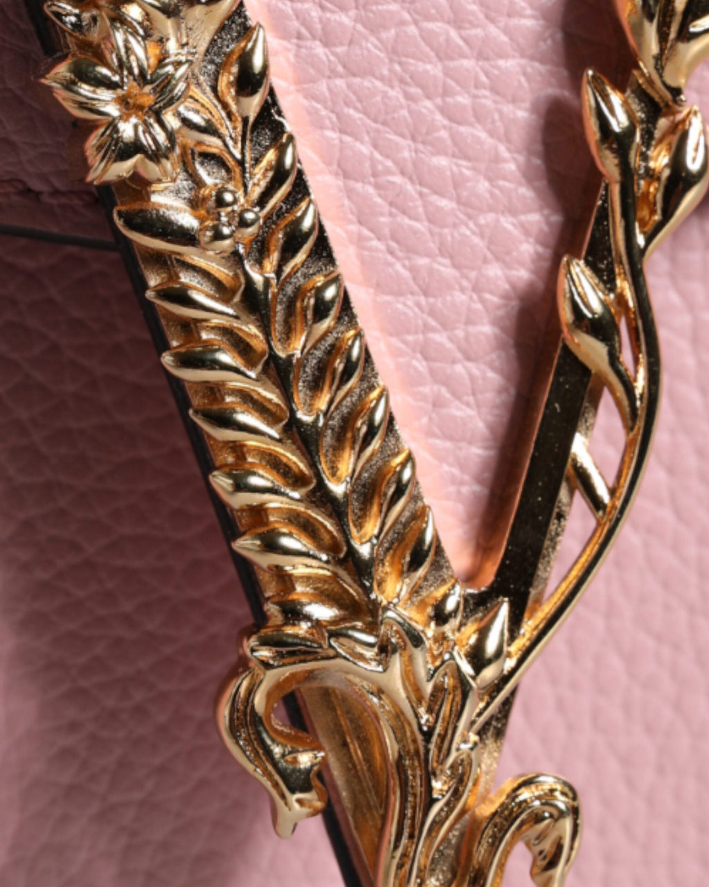 Versace – Virtus Leather Shoulder Bag Pink