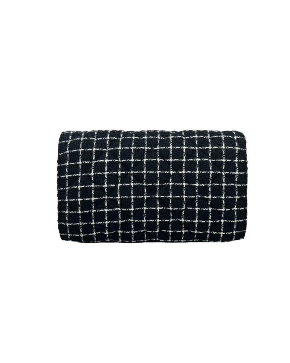 Versace Wallet On A Chain Fabric Black Crossbody Bag