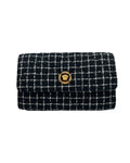 Versace Wallet On A Chain Fabric Black Crossbody Bag