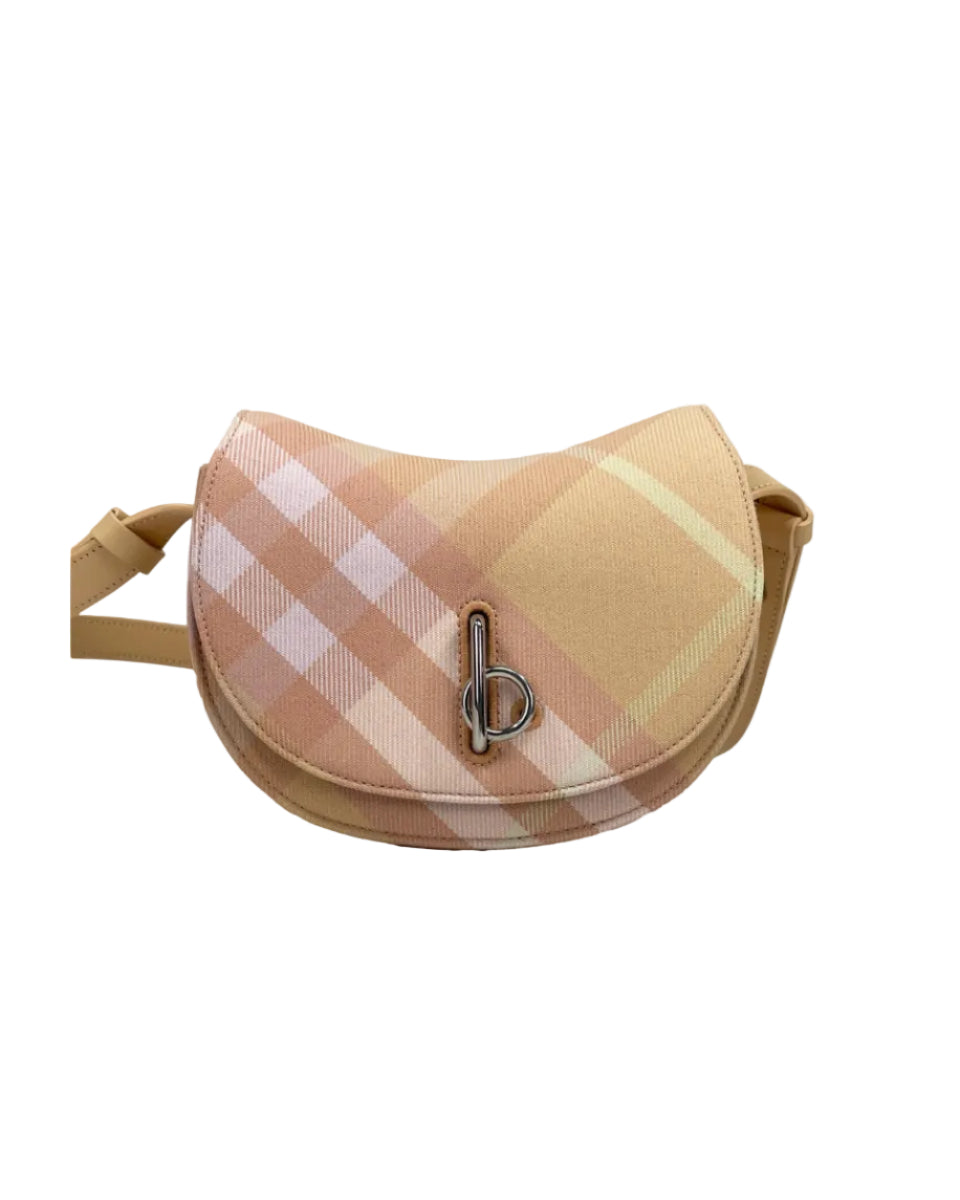 Burberry – Mini Check Rocking Horse Crossbody Bag Peach