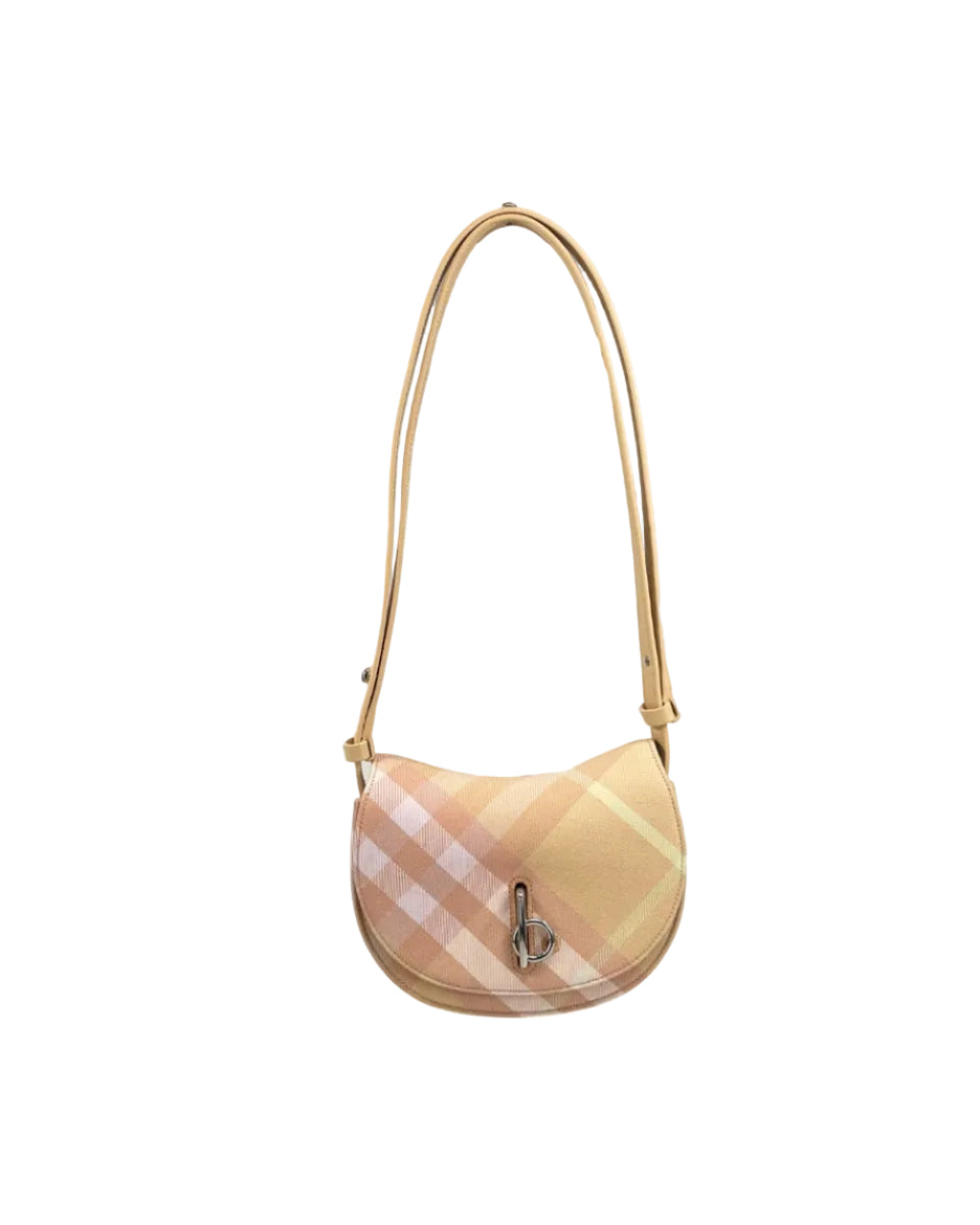 Burberry – Mini Check Rocking Horse Crossbody Bag Peach
