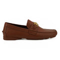 VERSACE Natural Brown Calf Leather Loafers Shoes