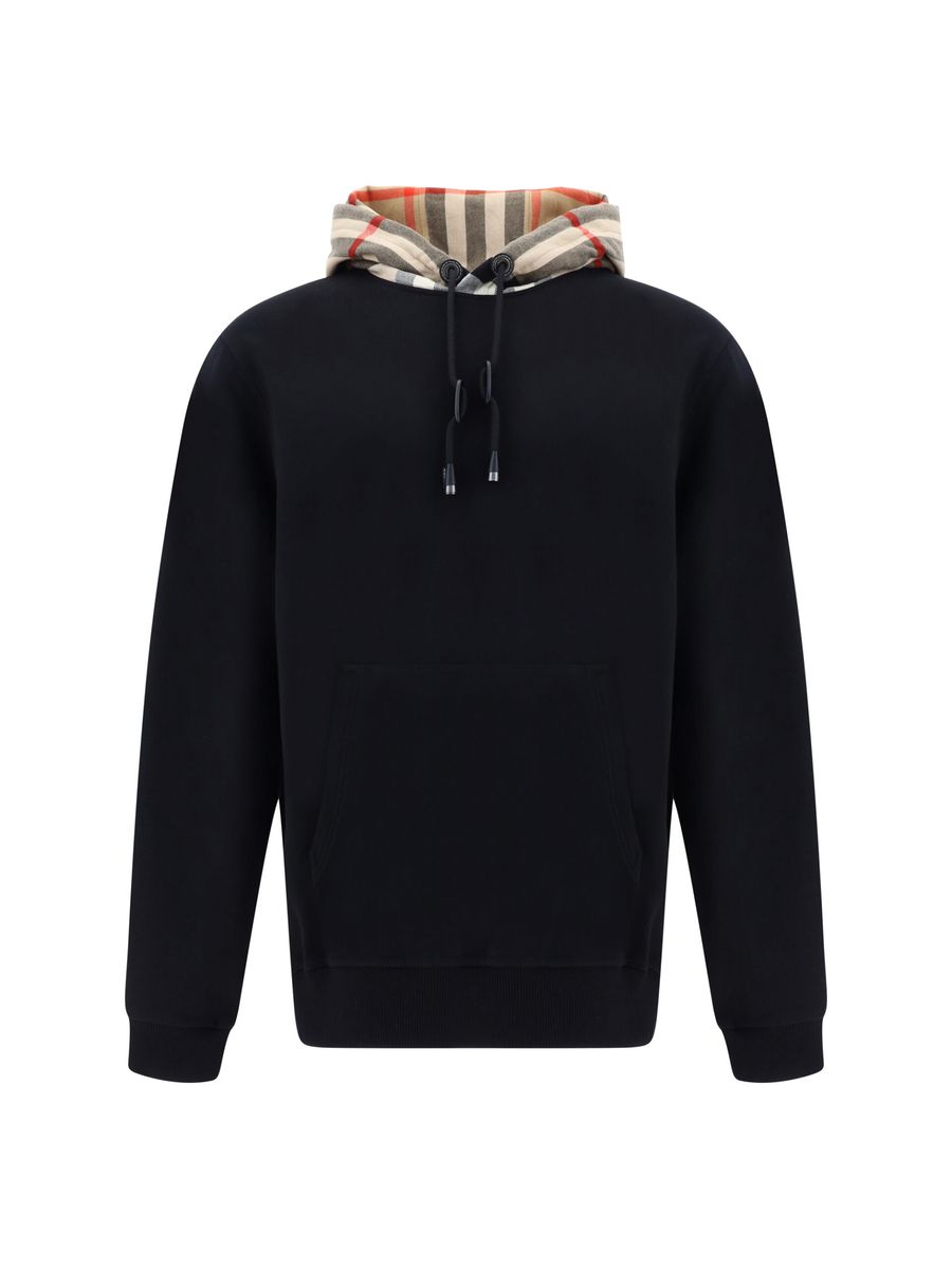 BURBERRY Black Cotton Samuel Hoodie Sweatshirt