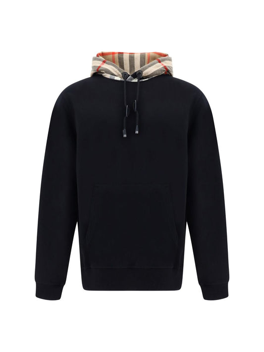 BURBERRY Black Cotton Samuel Hoodie Sweatshirt