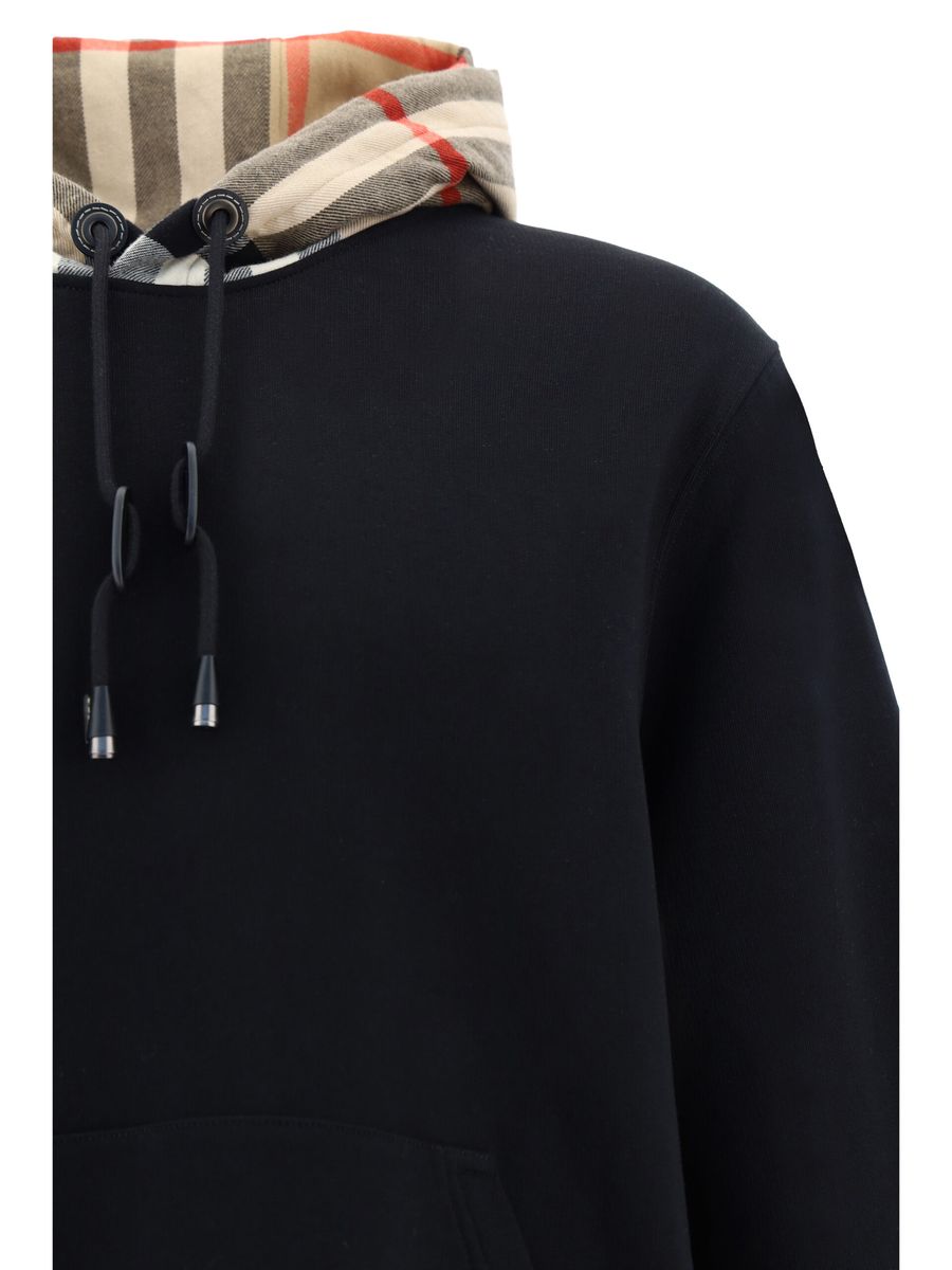 BURBERRY Black Cotton Samuel Hoodie Sweatshirt