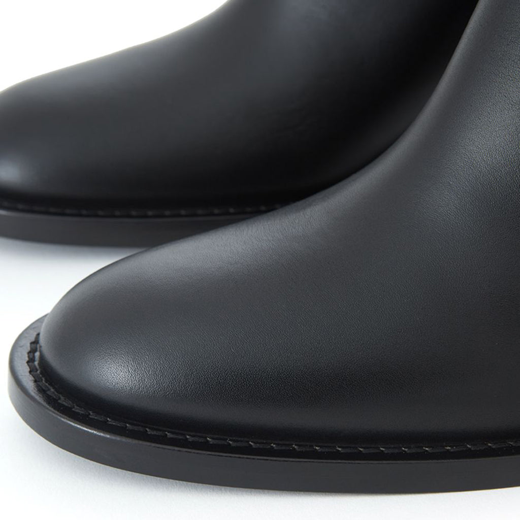 BURBERRY Black Leather Ankle Boots