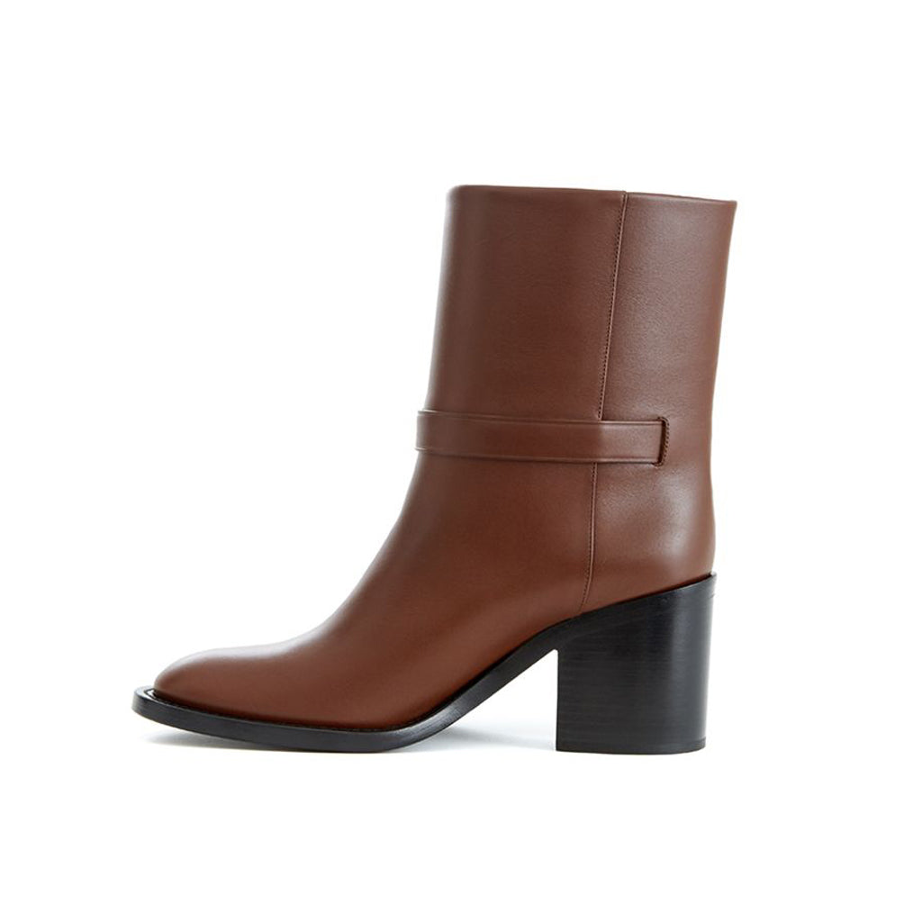 BURBERRY Brown Leather Ankle Boots