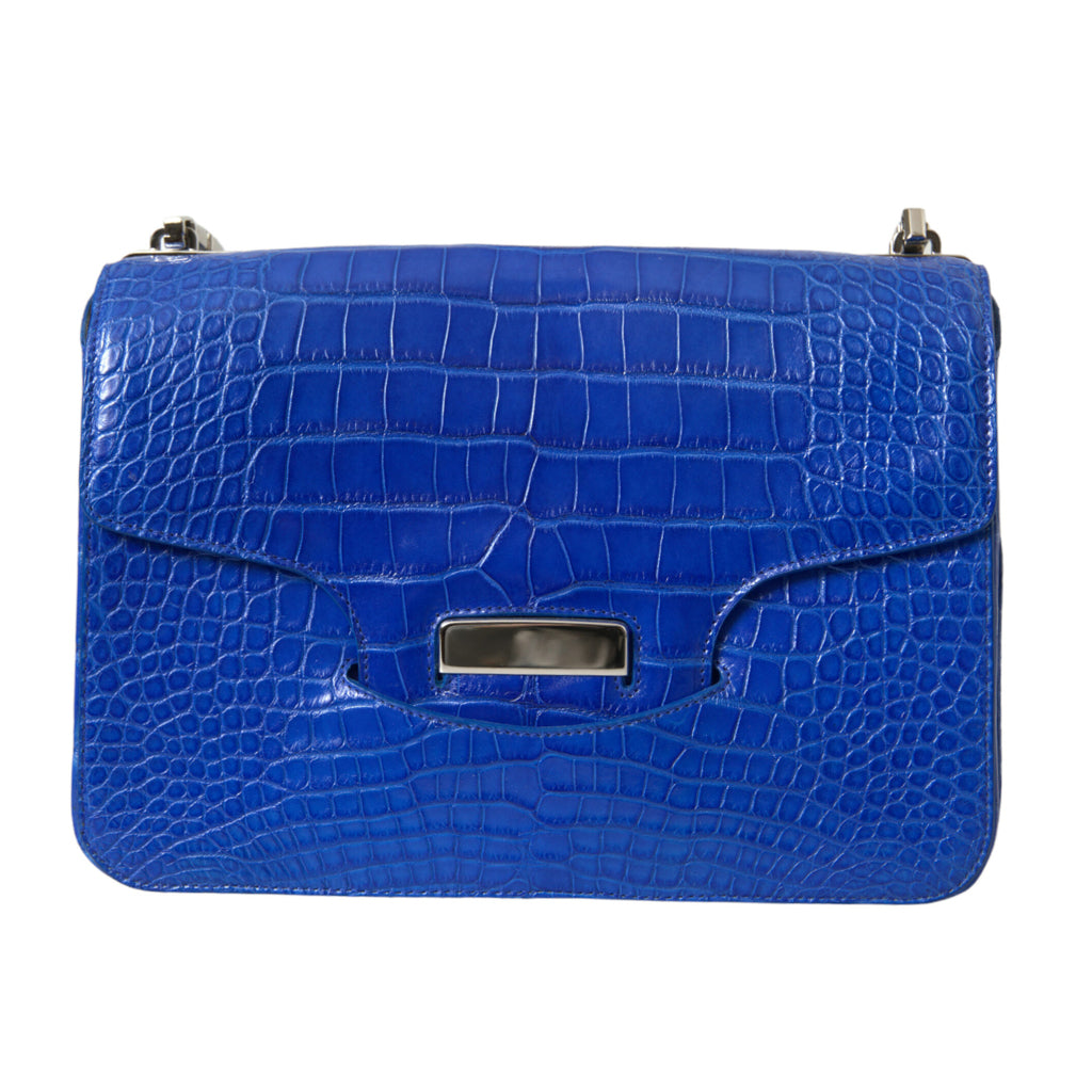 BALENCIAGA Chic Alligator Skin Chain Shoulder Bag