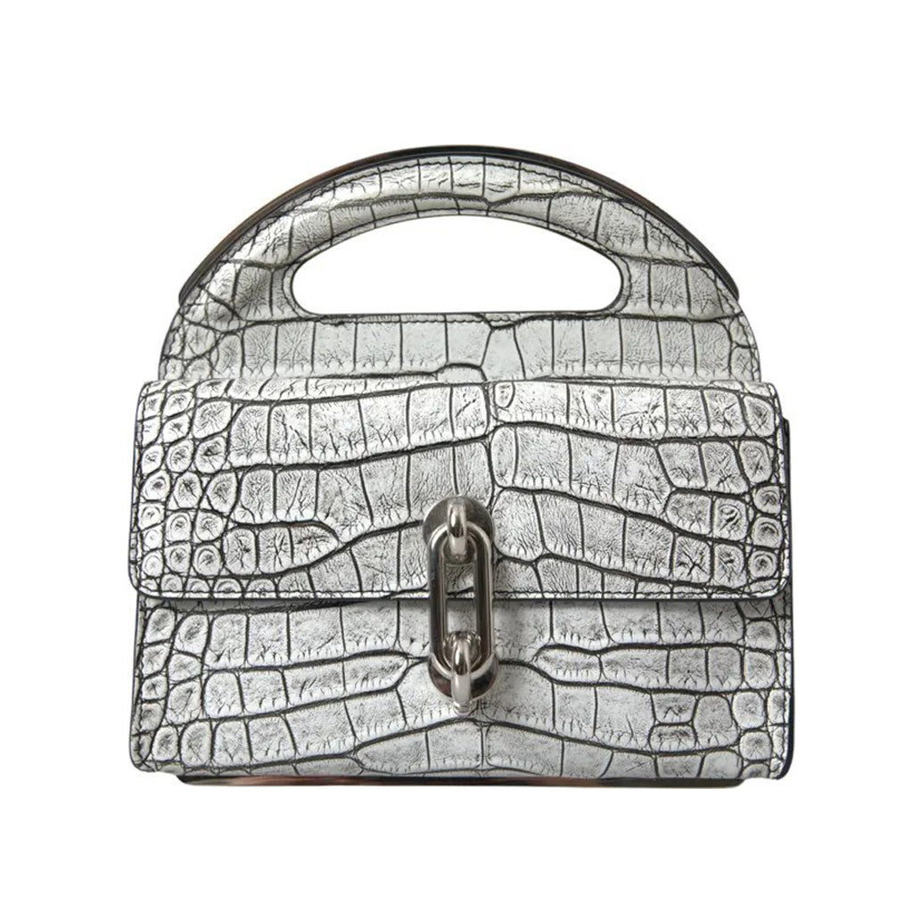 Balenciaga - Silver Exotic Leather Classic Top Handle Mini Purse Bag