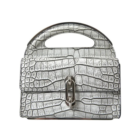 Balenciaga - Silver Exotic Leather Classic Top Handle Mini Purse Bag