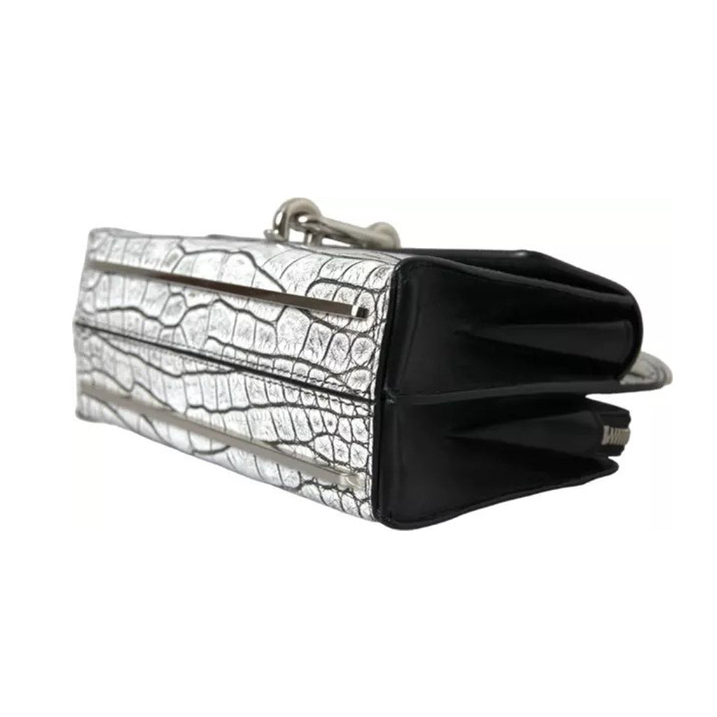 Balenciaga - Silver Exotic Leather Classic Top Handle Mini Purse Bag