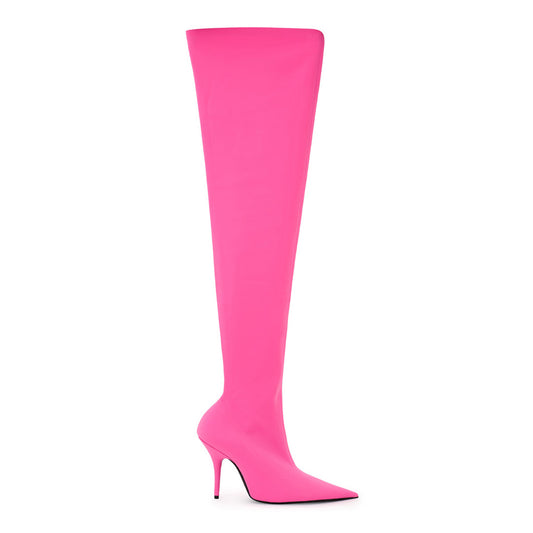 BALENCIAGA - Over The Knee Neon Pink Boot