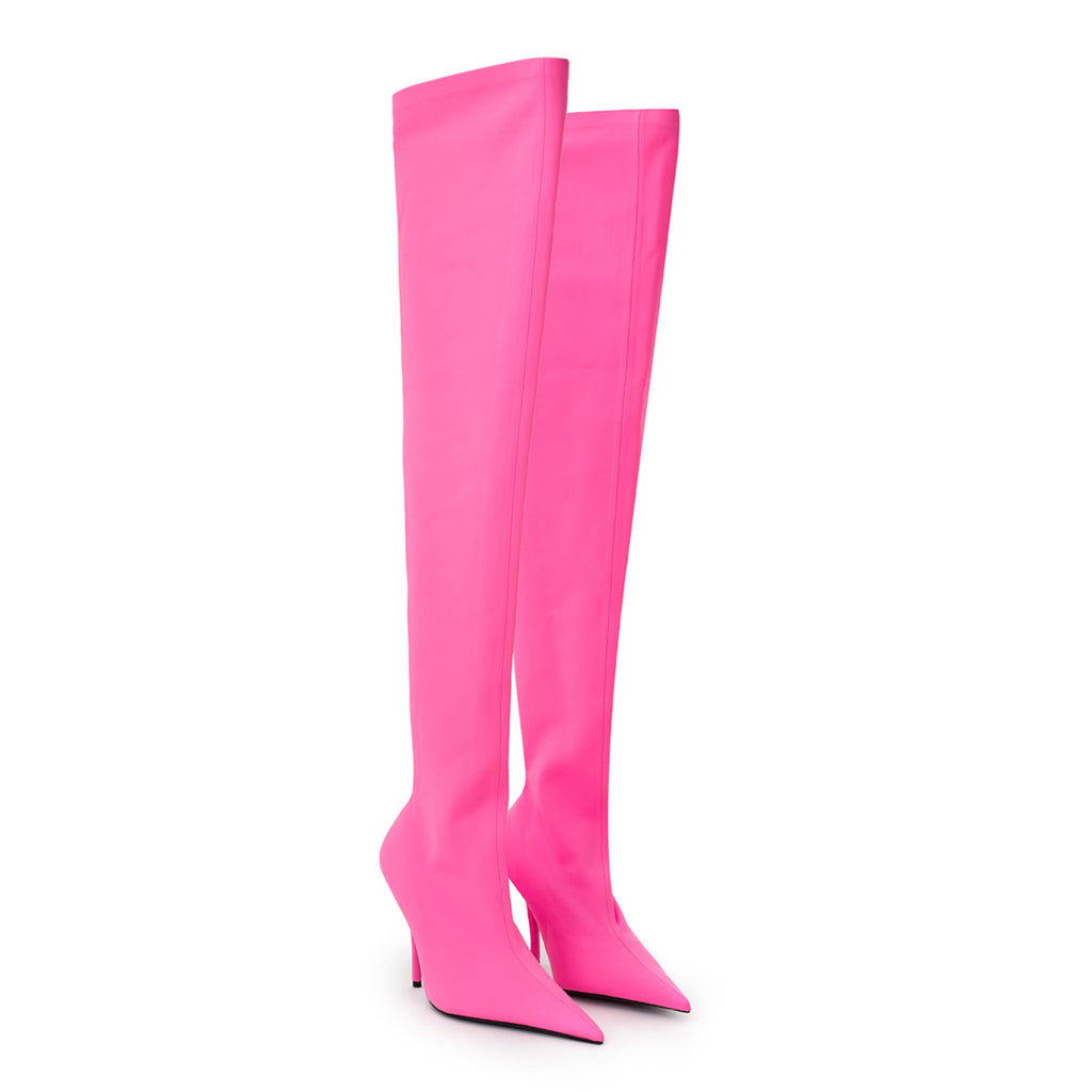 BALENCIAGA - Over The Knee Neon Pink Boot