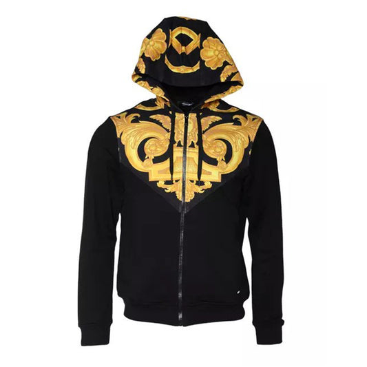 Versace - Black Medusa Print Cotton Full Zip HoodieSweatshirt Sweater