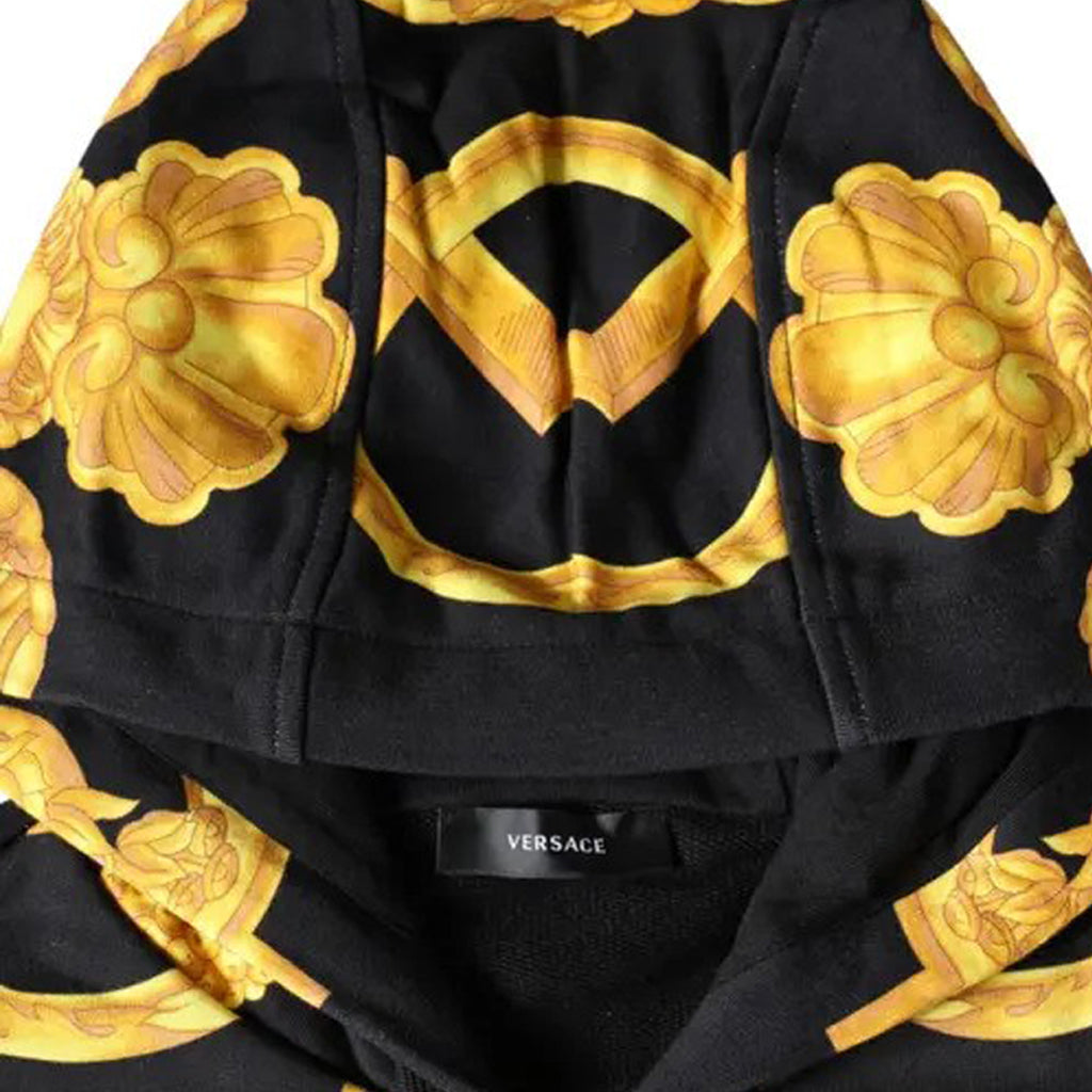 Versace - Black Medusa Print Cotton Full Zip HoodieSweatshirt Sweater